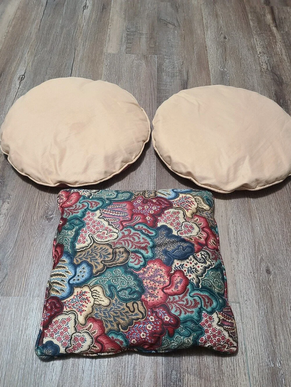 Vintage Waverly Fabric Village Quilt Design Decorative Pillows- Lot of 3